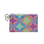 Colorful Floral Ornament, Floral Patterns Canvas Cosmetic Bag (Small)