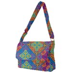 Colorful Floral Ornament, Floral Patterns Full Print Messenger Bag (S)