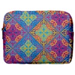 Colorful Floral Ornament, Floral Patterns Make Up Pouch (Large)