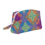 Colorful Floral Ornament, Floral Patterns Wristlet Pouch Bag (Medium)