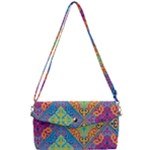 Colorful Floral Ornament, Floral Patterns Removable Strap Clutch Bag