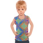 Colorful Floral Ornament, Floral Patterns Kids  Sport Tank Top