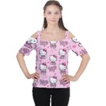 Cute Hello Kitty Collage, Cute Hello Kitty Cutout Shoulder T-Shirt