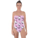 Cute Hello Kitty Collage, Cute Hello Kitty Tie Back One Piece Swimsuit