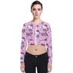 Cute Hello Kitty Collage, Cute Hello Kitty Long Sleeve Zip Up Bomber Jacket