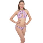 Cute Hello Kitty Collage, Cute Hello Kitty Cross Front Halter Bikini Set