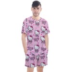 Cute Hello Kitty Collage, Cute Hello Kitty Men s Mesh T-Shirt and Shorts Set
