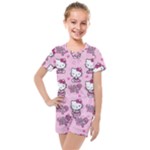 Cute Hello Kitty Collage, Cute Hello Kitty Kids  Mesh T-Shirt and Shorts Set