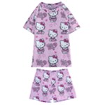 Cute Hello Kitty Collage, Cute Hello Kitty Kids  Swim T-Shirt and Shorts Set