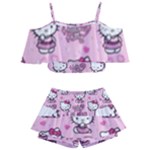 Cute Hello Kitty Collage, Cute Hello Kitty Kids  Off Shoulder Skirt Bikini