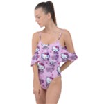 Cute Hello Kitty Collage, Cute Hello Kitty Drape Piece Swimsuit