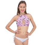 Cute Hello Kitty Collage, Cute Hello Kitty Cross Front Halter Bikini Top