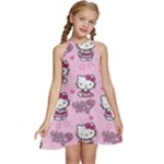 Cute Hello Kitty Collage, Cute Hello Kitty Kids  Halter Collar Waist Tie Chiffon Dress