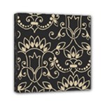 Decorative Ornament Texture, Retro Floral Texture, Vintage Texture, Gray Mini Canvas 6  x 6  (Stretched)