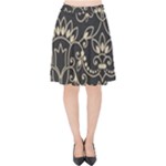 Decorative Ornament Texture, Retro Floral Texture, Vintage Texture, Gray Velvet High Waist Skirt