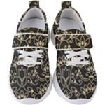 Decorative Ornament Texture, Retro Floral Texture, Vintage Texture, Gray Kids  Velcro Strap Shoes
