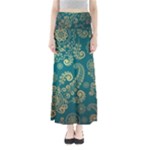 European Pattern, Blue, Desenho, Retro, Style Full Length Maxi Skirt
