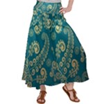 European Pattern, Blue, Desenho, Retro, Style Women s Satin Palazzo Pants