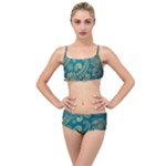 European Pattern, Blue, Desenho, Retro, Style Layered Top Bikini Set