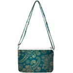 European Pattern, Blue, Desenho, Retro, Style Double Gusset Crossbody Bag