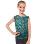 European Pattern, Blue, Desenho, Retro, Style Kids  Mesh Tank Top