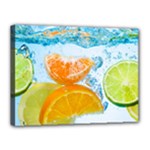 Fruits, Fruit, Lemon, Lime, Mandarin, Water, Orange Canvas 16  x 12  (Stretched)
