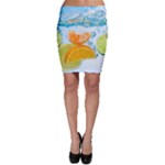 Fruits, Fruit, Lemon, Lime, Mandarin, Water, Orange Bodycon Skirt