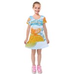 Fruits, Fruit, Lemon, Lime, Mandarin, Water, Orange Kids  Short Sleeve Velvet Dress