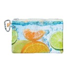 Fruits, Fruit, Lemon, Lime, Mandarin, Water, Orange Canvas Cosmetic Bag (Medium)