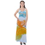 Fruits, Fruit, Lemon, Lime, Mandarin, Water, Orange Sleeveless Velour Maxi Dress