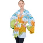 Fruits, Fruit, Lemon, Lime, Mandarin, Water, Orange Long Sleeve Velvet Kimono 