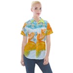 Fruits, Fruit, Lemon, Lime, Mandarin, Water, Orange Women s Short Sleeve Pocket Shirt