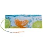 Fruits, Fruit, Lemon, Lime, Mandarin, Water, Orange Roll Up Canvas Pencil Holder (S)