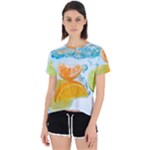 Fruits, Fruit, Lemon, Lime, Mandarin, Water, Orange Open Back Sport T-Shirt