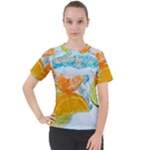 Fruits, Fruit, Lemon, Lime, Mandarin, Water, Orange Women s Sport Raglan T-Shirt