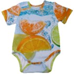 Fruits, Fruit, Lemon, Lime, Mandarin, Water, Orange Baby Short Sleeve Bodysuit