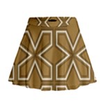 Gold Pattern Texture, Seamless Texture Mini Flare Skirt