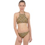 Gold Pattern Texture, Seamless Texture Halter Bikini Set