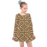 Gold Pattern Texture, Seamless Texture Kids  Long Sleeve Dress