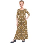 Gold Pattern Texture, Seamless Texture Kids  Quarter Sleeve Maxi Dress