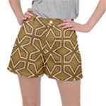 Gold Pattern Texture, Seamless Texture Women s Ripstop Shorts