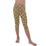 Gold Pattern Texture, Seamless Texture Kids  Lightweight Velour Capri Leggings 