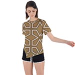 Gold Pattern Texture, Seamless Texture Asymmetrical Short Sleeve Sports T-Shirt