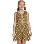 Gold Pattern Texture, Seamless Texture Kids  Sleeveless Tiered Mini Dress