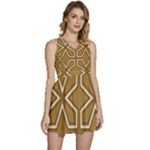 Gold Pattern Texture, Seamless Texture Sleeveless High Waist Mini Dress