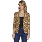 Gold Pattern Texture, Seamless Texture Women s One-Button 3/4 Sleeve Short Jacket