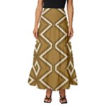 Gold Pattern Texture, Seamless Texture Tiered Ruffle Maxi Skirt