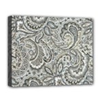 Gray Paisley Texture, Paisley Deluxe Canvas 20  x 16  (Stretched)