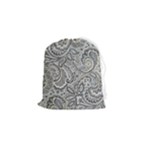 Gray Paisley Texture, Paisley Drawstring Pouch (Small)