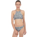 Gray Paisley Texture, Paisley Halter Bikini Set